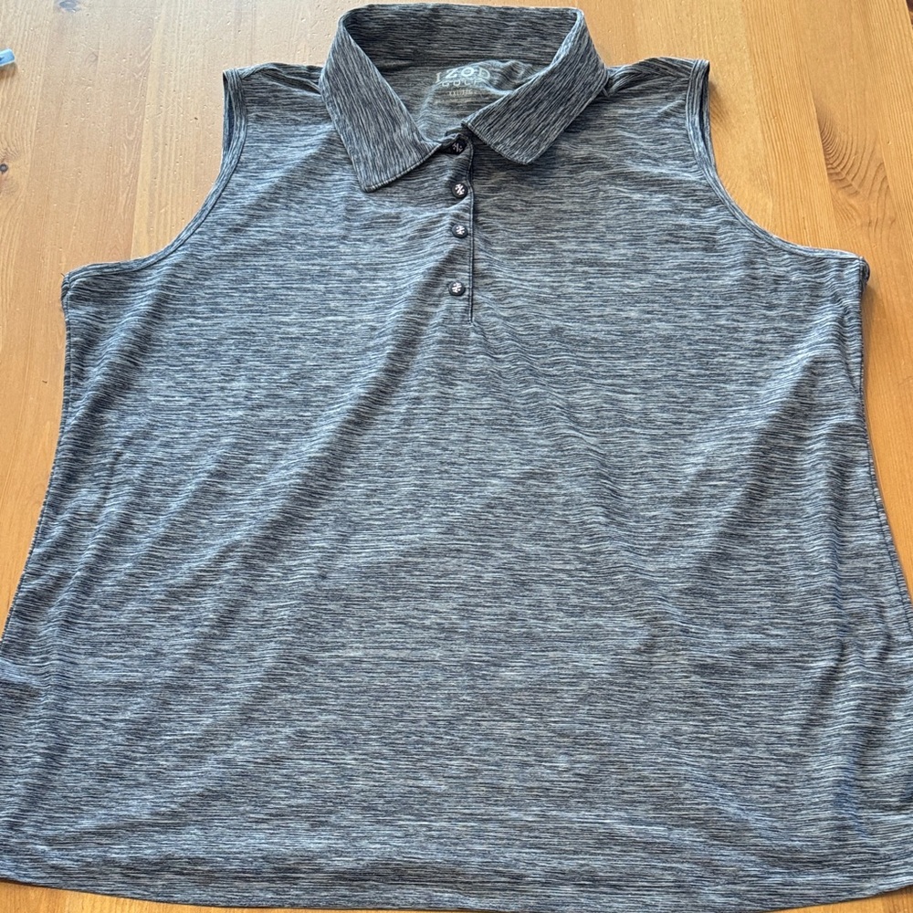 IZOD Golf Women's Sleeveless Polo Top - Gray Size XXL